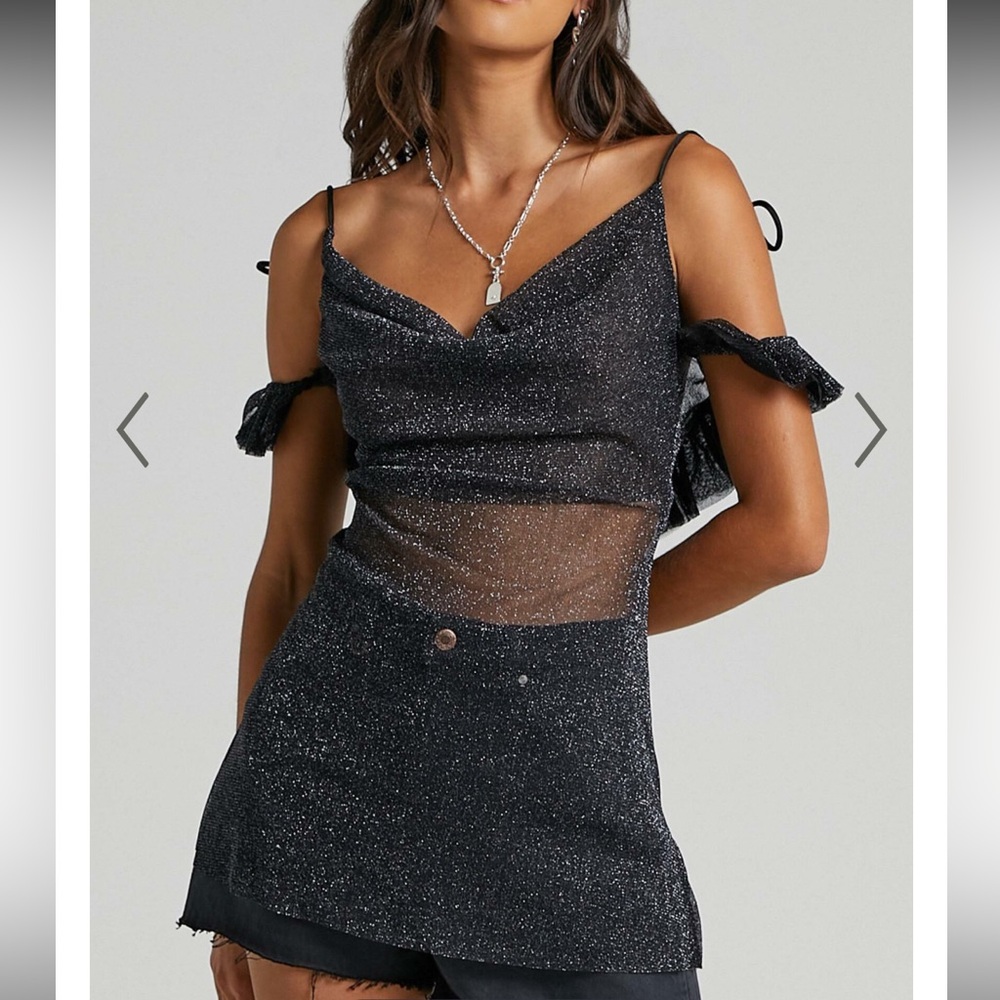 NWT Sheer Sparkly mini dress / beach cover up